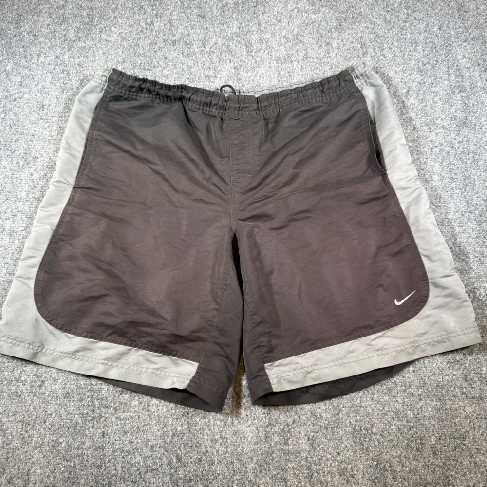 Nike Board Shorts Mens XL Black Gray Swim Trunks 7" Inseam Drawstring Pockets